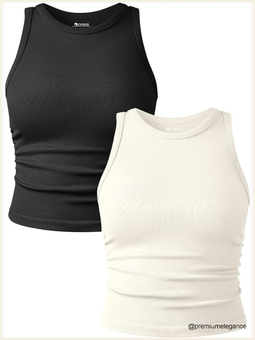 2 Piece Women's Tank Tops Crew Neck Sleeveless Yoga Crop Camis
